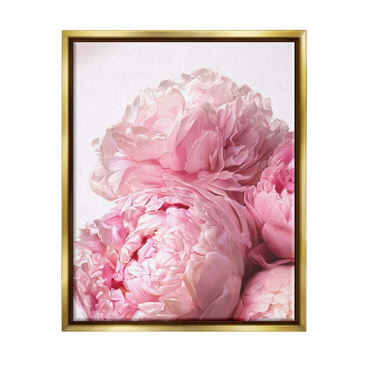 Stupell Industries Blush Pink Peonies Florals Framed Floater Canvas Wall Art